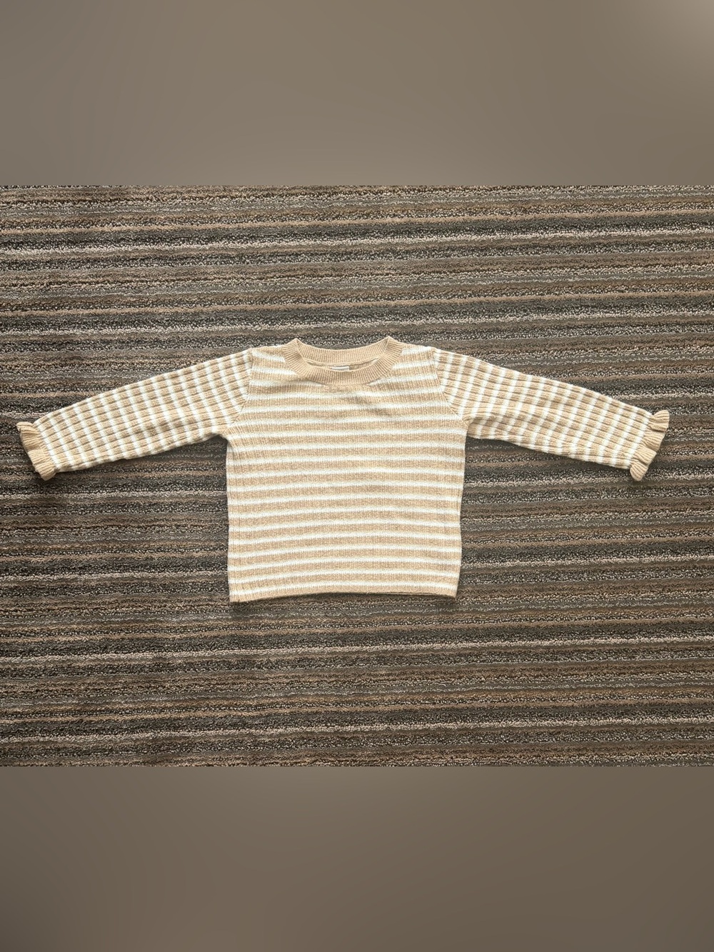 GAP Baby Cream & Beige Striped Knit Sweater